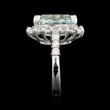 Load image into Gallery viewer, 6.30 Carats Natural Aquamarine and Diamond 14K White Gold Ring