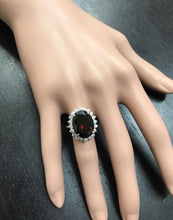 Load image into Gallery viewer, 11.05 Carats Impressive Red Garnet and Natural Diamond 14K White Gold Ring