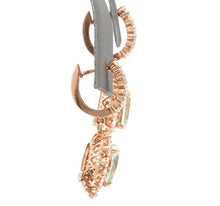 Load image into Gallery viewer, Exquisite 11.00 Carats Natural Aquamarine and Diamond 14K Solid Rose Gold Earrings