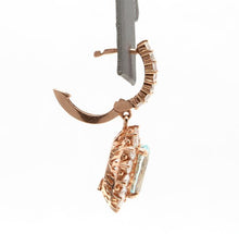 Load image into Gallery viewer, Exquisite 11.00 Carats Natural Aquamarine and Diamond 14K Solid Rose Gold Earrings