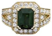 Load image into Gallery viewer, 4.00 Carats Natural Tourmaline and Diamond 14k Solid Yellow Gold Ring