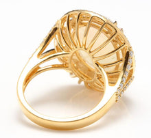 Load image into Gallery viewer, 6.30 Carats Natural Impressive Ethiopian Opal and Diamond 14K Solid Yellow Gold Ring