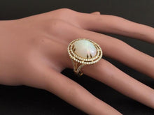 Load image into Gallery viewer, 6.30 Carats Natural Impressive Ethiopian Opal and Diamond 14K Solid Yellow Gold Ring