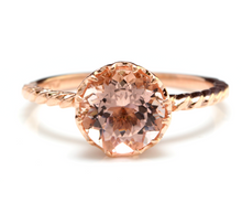 Load image into Gallery viewer, 1.50 Carats Exquisite Natural Morganite 14K Solid Rose Gold Ring