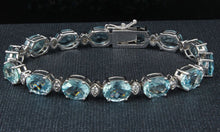 Load image into Gallery viewer, Very Impressive 25.75 Carats Natural Aquamarine &amp; Diamond 14K Solid White Gold Bracelet