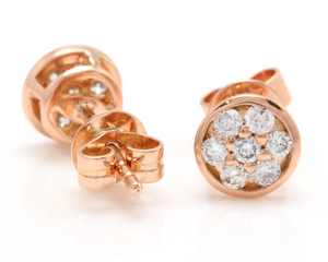 Exquisite 0.25 Carat Natural Diamond 14K Solid Rose Gold Earrings